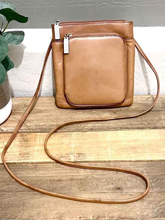 HOBO Handbags - HOBO International Tan Leather Crossbody Bag Wallet Organizer Credit Card Slots